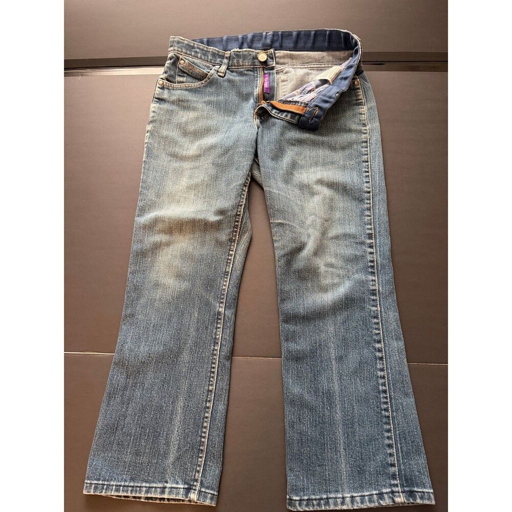 Y2K Wrangler Womens Low Rise Bootcut Jeans 7/8 x 25in 100% Cotton Petite